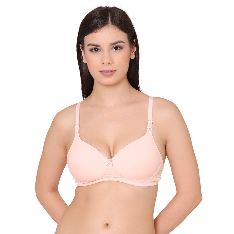 Women's Padded, Non-Wired, Multiway, T-Shirt Bra (BR094-PEACH)