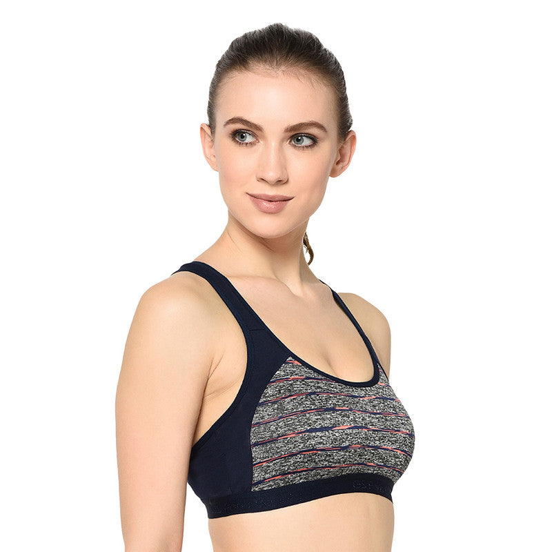 Groversons Paris Beauty Women's Padded Non-Wired Racer Back Sports Bra (BR162-CORAL)