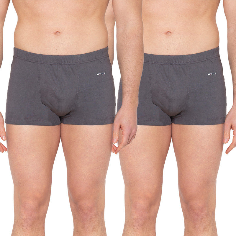 Groversons Paris Beauty Men's Pack of 2 Inner Elastic Trunk (DARK GREY)