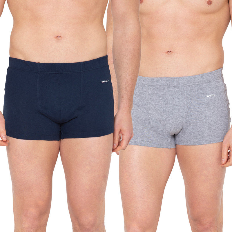 Groversons Paris Beauty Men's Pack of 2 Inner Elastic Trunk (GREY & NAVY)