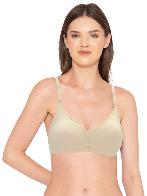 Groversons Paris Beauty Women's Pack of 2 Non-Padded, Non-Wired, Multiway, T-Shirt Bra , Moulded Bra (COMB35-IRISH CREAM & MAROON BANNER)