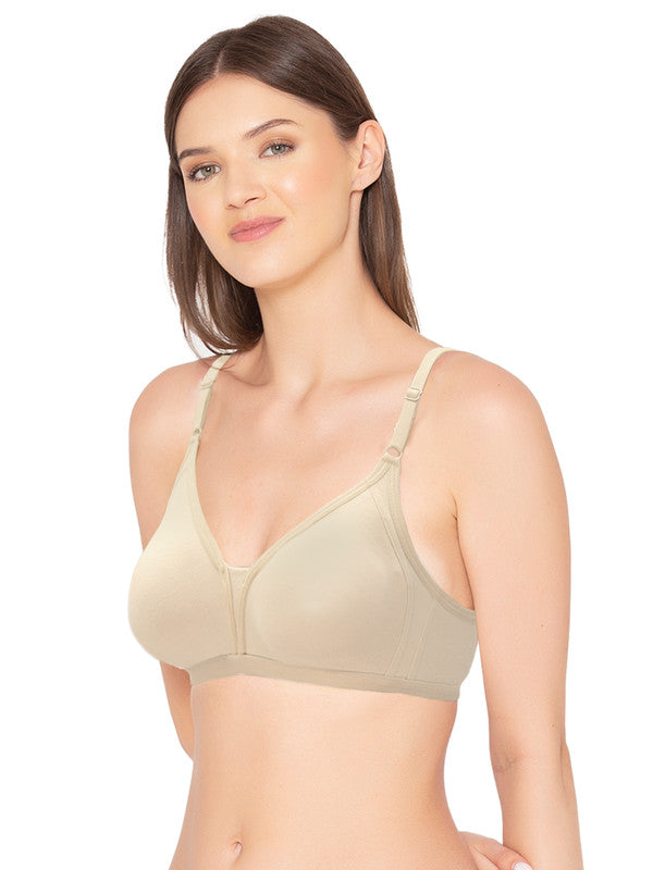 Groversons Paris Beauty Women's Pack of 2 Non-Padded, Non-Wired, Multiway, T-Shirt Bra , Moulded Bra (COMB35-IRISH CREAM & MAROON BANNER)