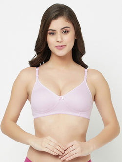Groversons Paris Beauty women's Non Padded Non Wired Full Coverage Cotton Bra (BR194- LAVENDER)