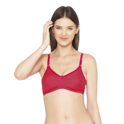 Groversons Paris Beauty Cotton Rich Non-Padded-Non-Wired Everyday Bra (BR052-CORAL)