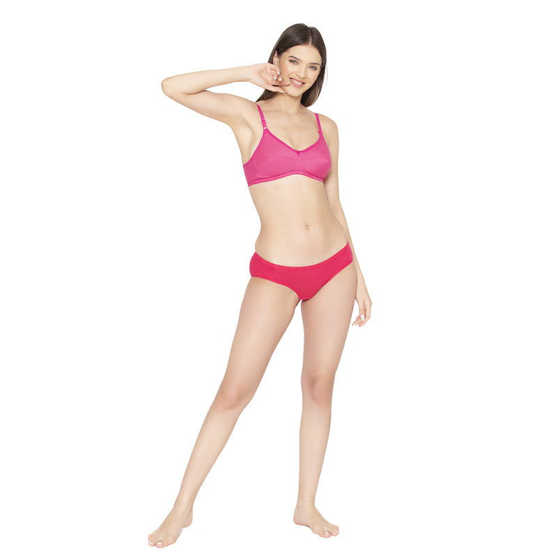Groversons Paris Beauty Cotton Rich Non-Padded-Non-Wired Everyday Bra (BR052-HOT PINK)