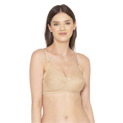 Groversons Paris Beauty Cotton Rich Non-Padded-Non-Wired Everyday Bra (BR052-NUDE)