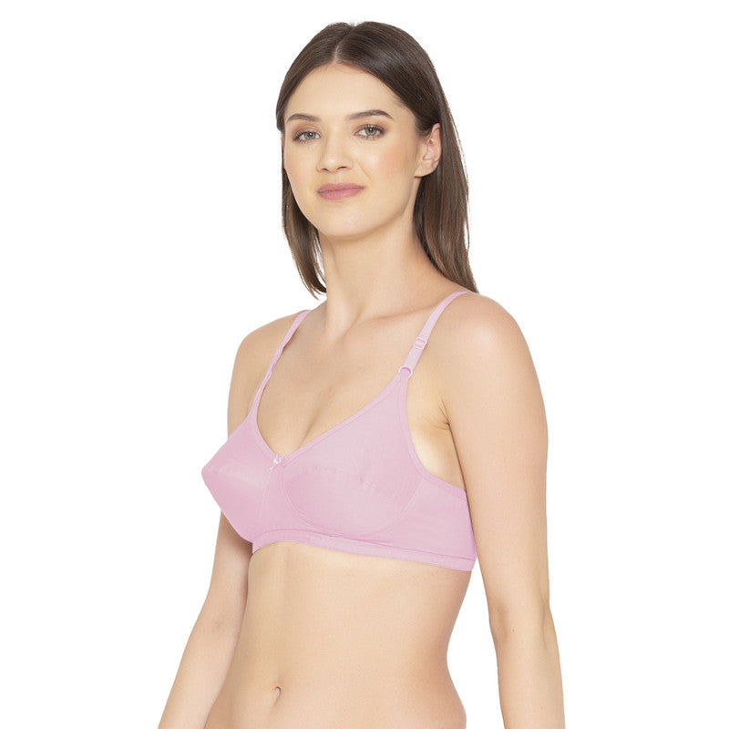 Groversons Paris Beauty Women's Pack Of 2 Non-Padded-Non-Wired Everyday Bra Cotton Bra (COMB40-Pink)