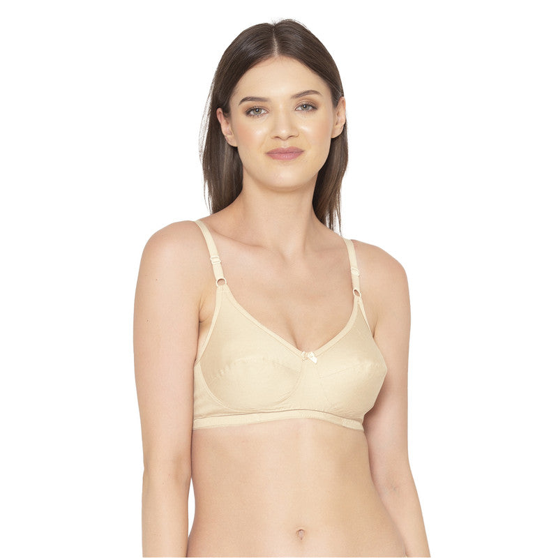 Groversons Paris Beauty Women's Pack Of 2 Non-Padded-Non-Wired Everyday Bra Cotton Bra (COMB40-Nude & Skin)