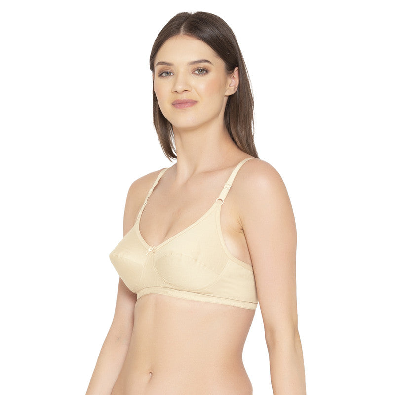 Groversons Paris Beauty Women's Pack Of 2 Non-Padded-Non-Wired Everyday Bra Cotton Bra (COMB40-Skin)