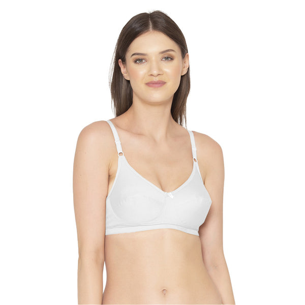 Groversons Paris Beauty Cotton Rich Non-Padded-Non-Wired Everyday Bra (BR052-WHITE)