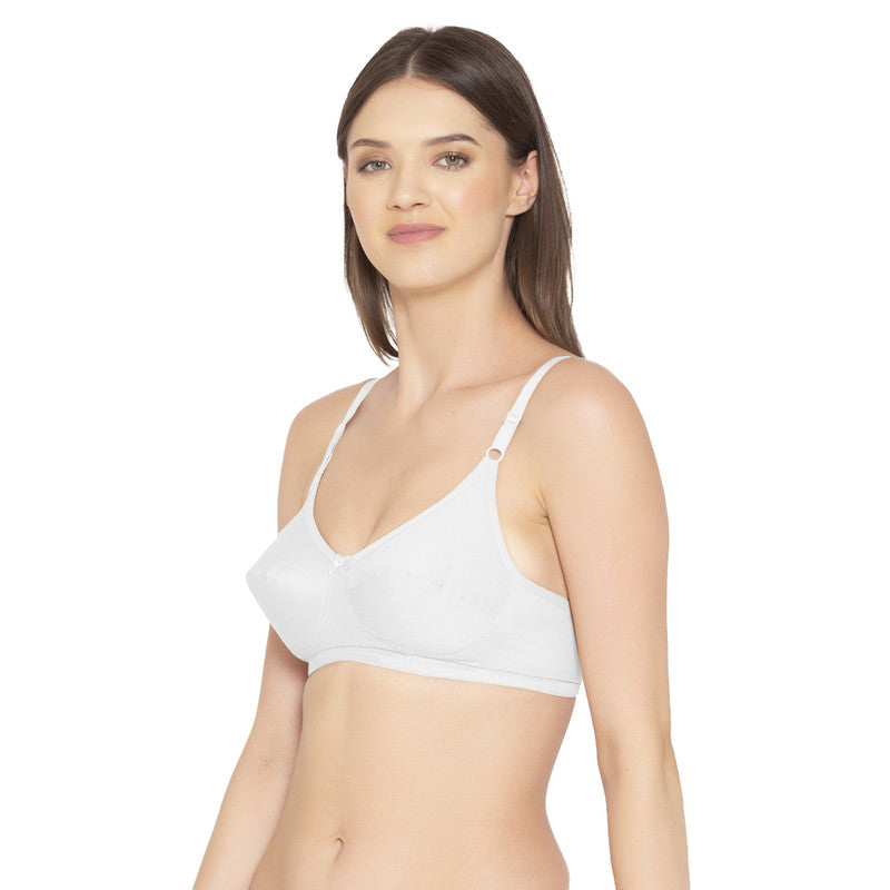 Groversons Paris Beauty Women's Pack Of 2 Non-Padded-Non-Wired Everyday Bra Cotton Bra (COMB40-White)