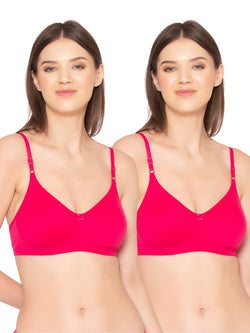Women’s Pack of 2 seamless Non-Padded, Non-Wired Bra (COMB09-MAGENTA)