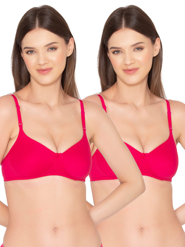 Women’s Pack of 2 seamless Non-Padded, Non-Wired Bra (COMB10-MAGENTA)