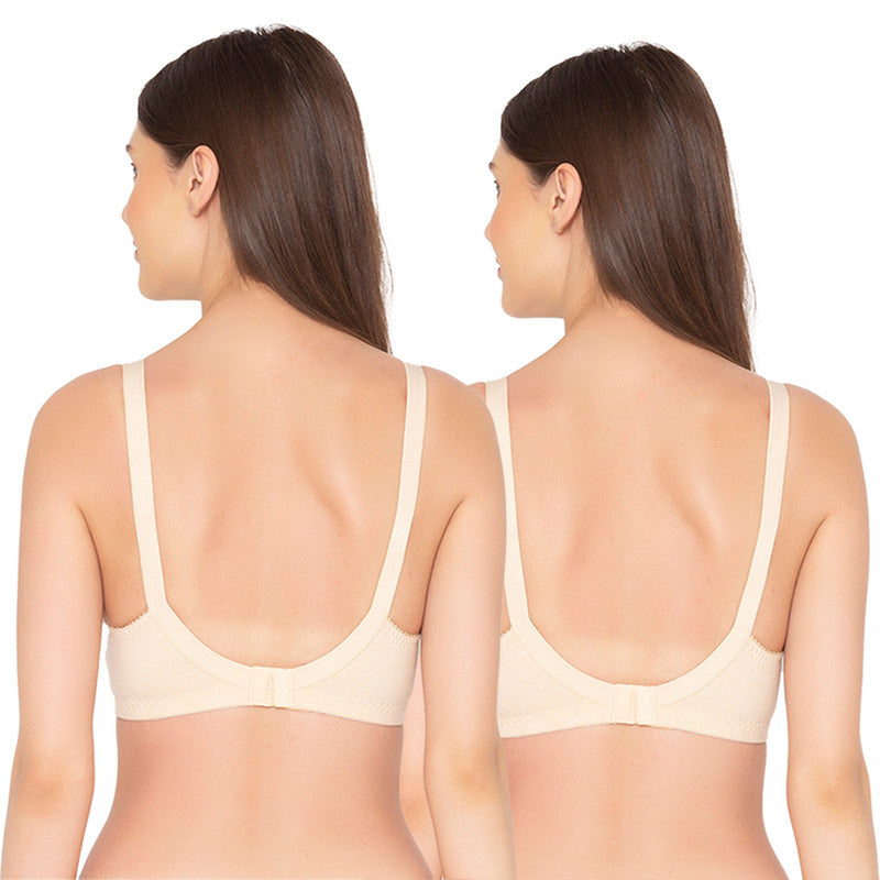 Groversons Paris Beauty Women's Full Coverage and Non- Padded Supima Cotton spacer and Minimiser Bra (COMB08-MELANGE-SKIN)