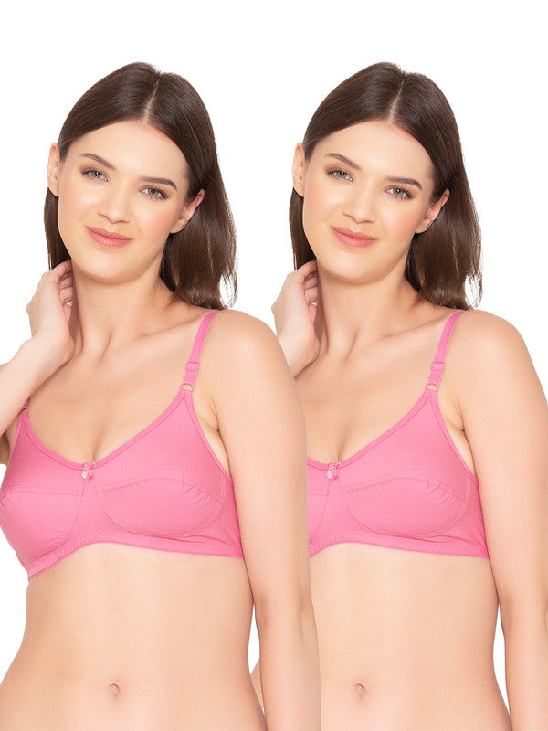 Women's Pack of 2 Non-Padded, Wirefree, Full-Coverage Bra (COMB06-MAUVE)