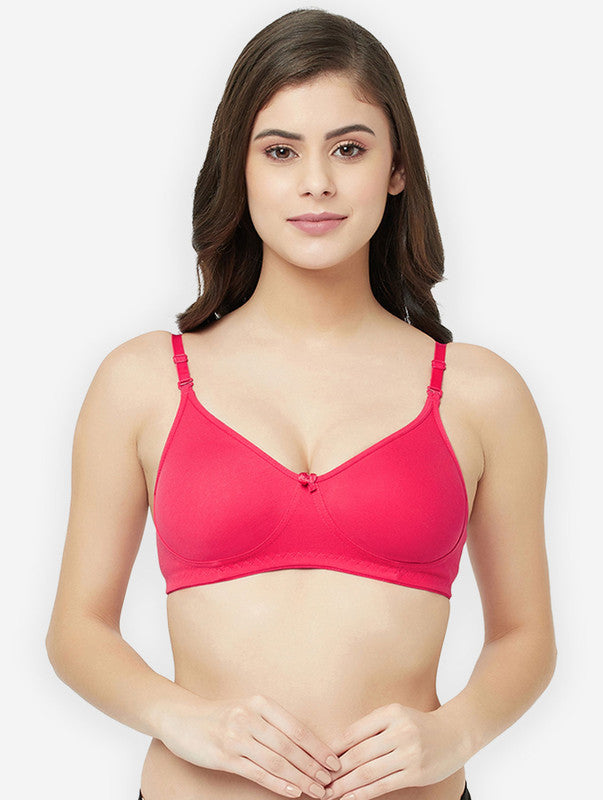Groversons Paris Beauty women's Non Padded Non Wired Full Coverage Cotton Bra (BR194- MEGENTA)