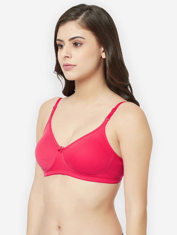 Groversons Paris Beauty women's Non Padded Non Wired Full Coverage Cotton Bra (BR194- MEGENTA)