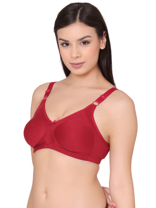 Women's Super Support M-Frame Non Padded  Everyday Cotton Bra (BR133-MAROON)