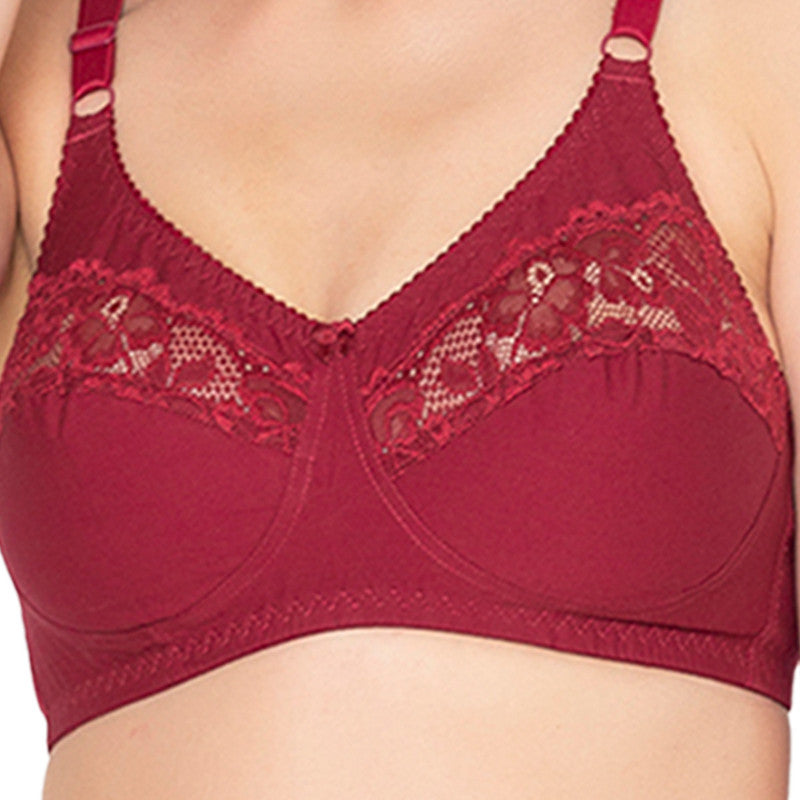 Groversons Paris Beauty  Women’s cotton, full coverage, non-padded, non-wired bra (COMB02-Maroon)