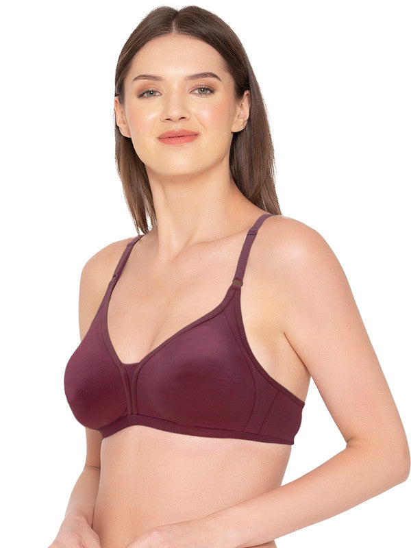 Groversons Paris Beauty Women's Non-Padded, Non-Wired, Multiway, T-Shirt Bra , Moulded Bra (BR185-MAROON BANNER)