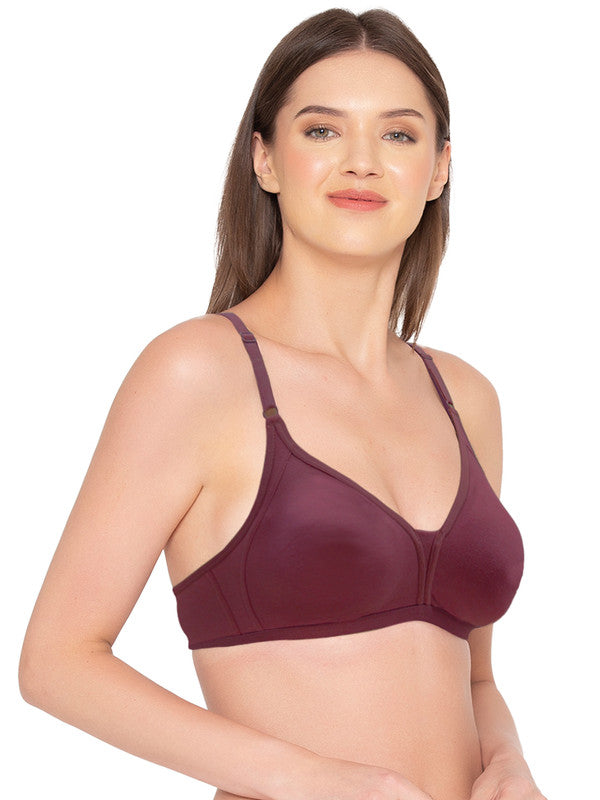Groversons Paris Beauty Women's Pack of 2 Non-Padded, Non-Wired, Multiway, T-Shirt Bra , Moulded Bra (COMB35-CRUSHED BERRY & MAROON BANNER)