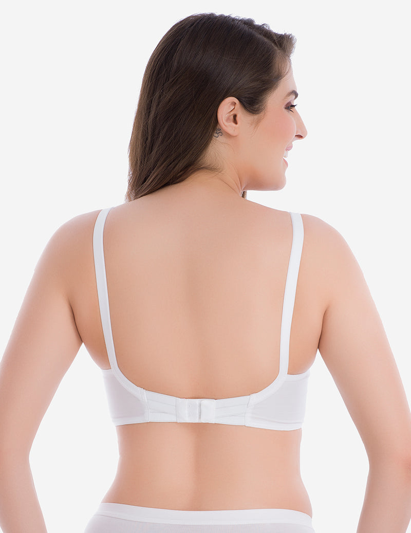 Groversons Paris Beauty Soft Cotton Non-Padded Non-Wired Summer Bra (BR060-WHITE)