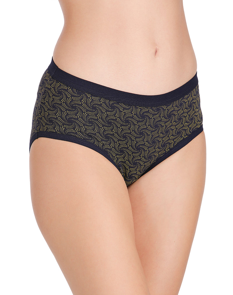 Basic Hosiery Women's Cotton Mid Waist Printed Panty Briefs at Rs