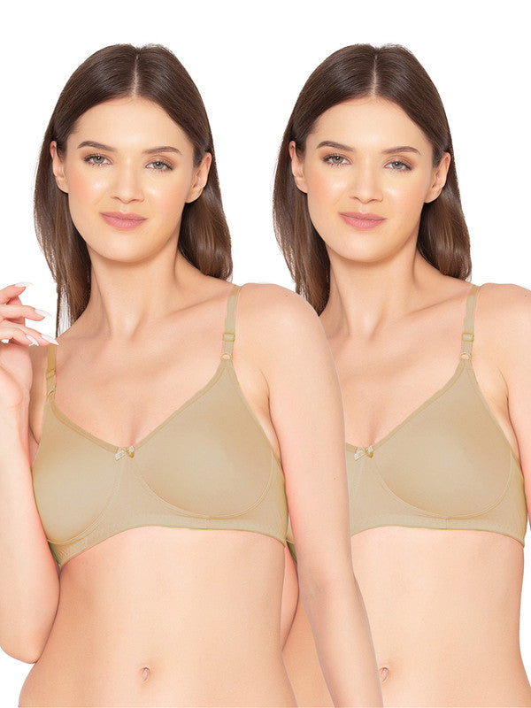 Women’s Pack of 2 seamless Non-Padded, Non-Wired Bra (COMB09-NUDE)