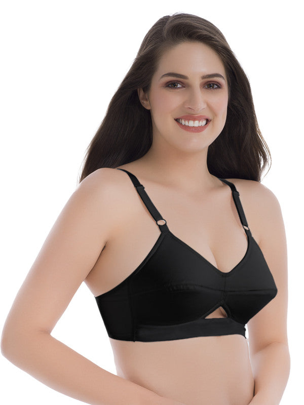 Buy Groversons Paris Beauty Women's Cotton Rich Non-Padded Wireless Smooth  Super Lift Full Coverage Bra (BR005-BLACK-32B) at