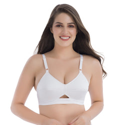 Buy Pack of 3 White Women Non-Padded Pure-Cotton Full-Coverage Bra (36) at