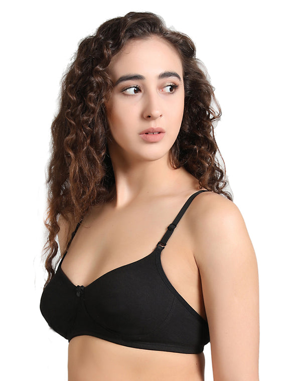 Non wired full coverage bra in soft cotton fabric - Set of 2