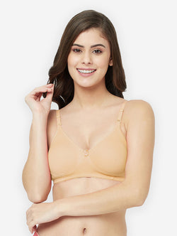 Groversons Paris Beauty women's Non Padded Non Wired Full Coverage Cotton Bra (BR194- NUDE)