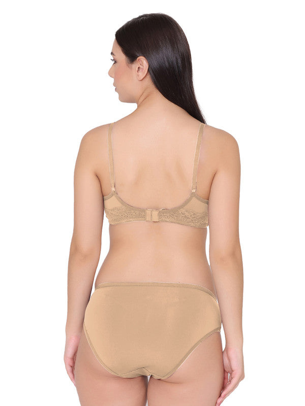 Groversons Paris Beauty Padded Women’s Wire-free Lingerie Set (BP180-NUDE)