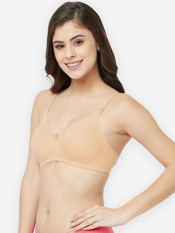 Groversons Paris Beauty women's Non Padded Non Wired Full Coverage Cotton Bra (BR194- NUDE)