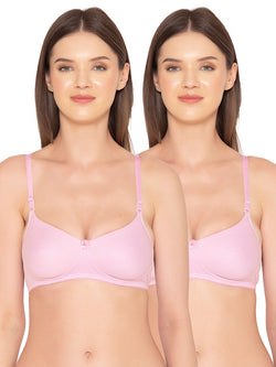 Women’s Pack of 2 seamless Non-Padded, Non-Wired Bra (COMB10-PINK)