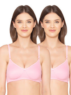 Women’s Pack of 2 seamless Non-Padded, Non-Wired Bra (COMB09-PINK)