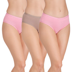 Assorted Mid Rise Full Coverage Plain Panties(Pack of 3)