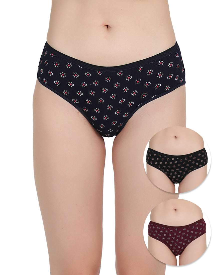 Assorted Printed Cotton Panties(Pack of 3)