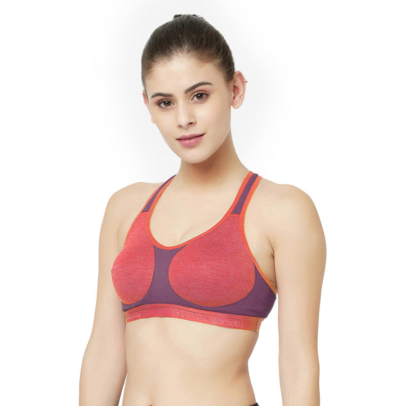 Groversons Paris Beauty Women's Non-Padded Non-Wired Racer Back Sports Bra (BR172-RED-WINE)