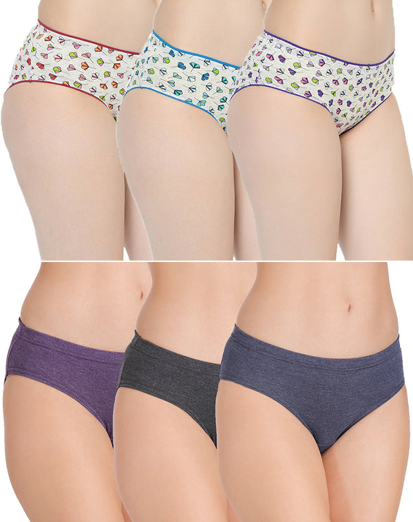 Assorted Combination of Super Soft Plain and Printed Panties