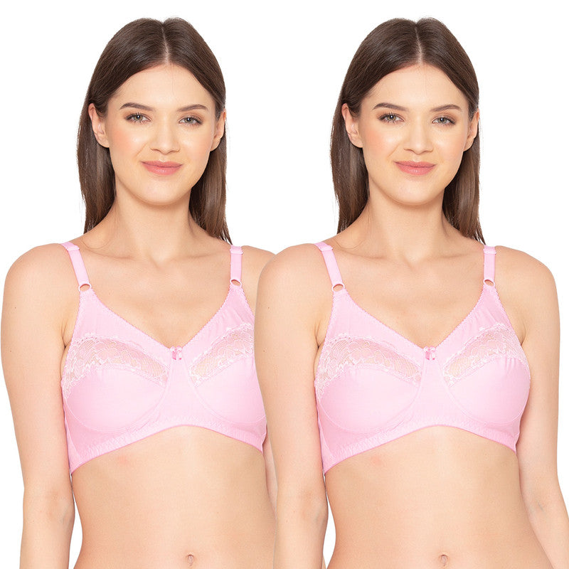 Groversons Paris Beauty  Women’s cotton, full coverage, non-padded, non-wired bra (COMB02-Rose)