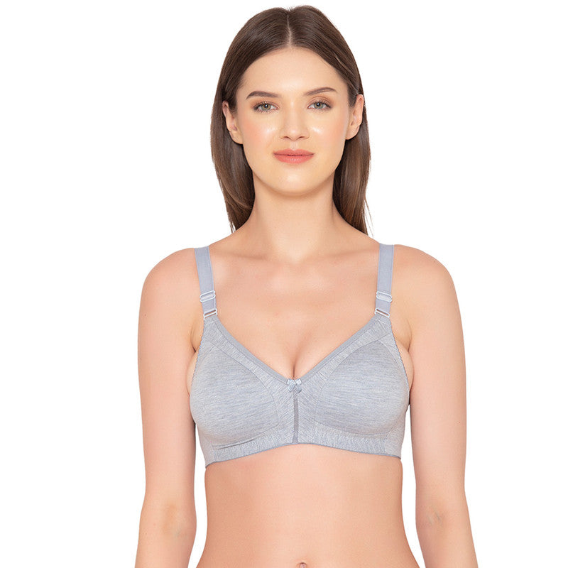 Groversons Paris Beauty Women's Full Coverage and Non- Padded Supima Cotton spacer and Minimiser Bra (COMB08-M.SKIN & M.GREY)