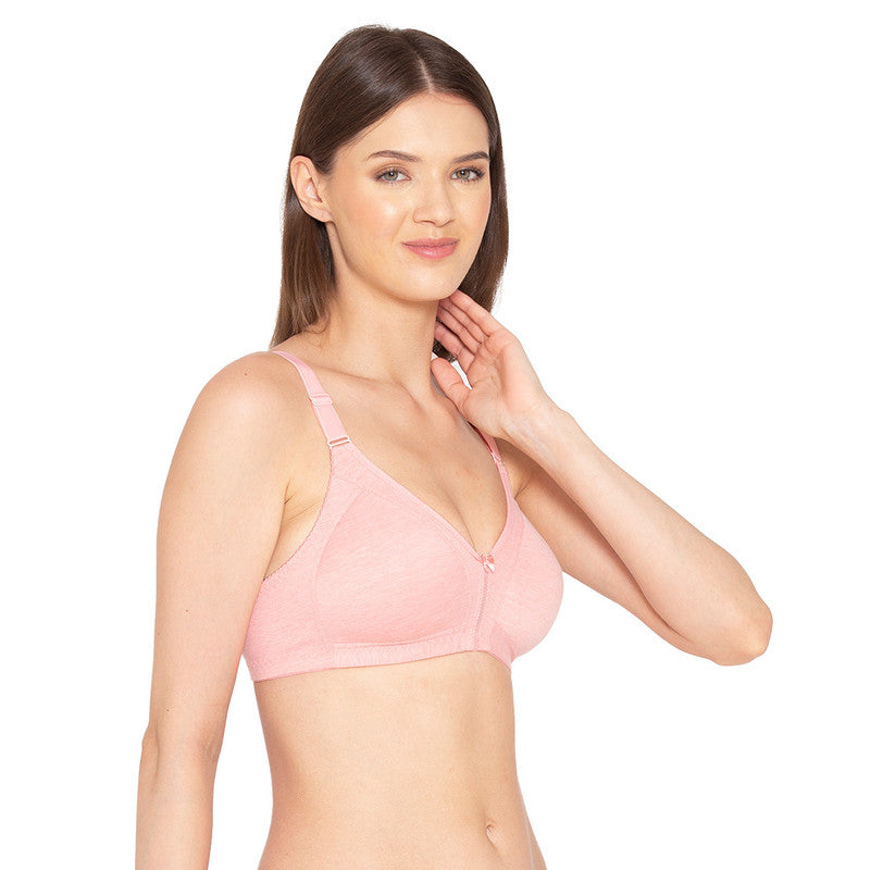 Groversons Paris Beauty Women's Full Coverage and Non- Padded Supima Cotton spacer and Minimiser Bra (COMB08-WINE & M.PINK)