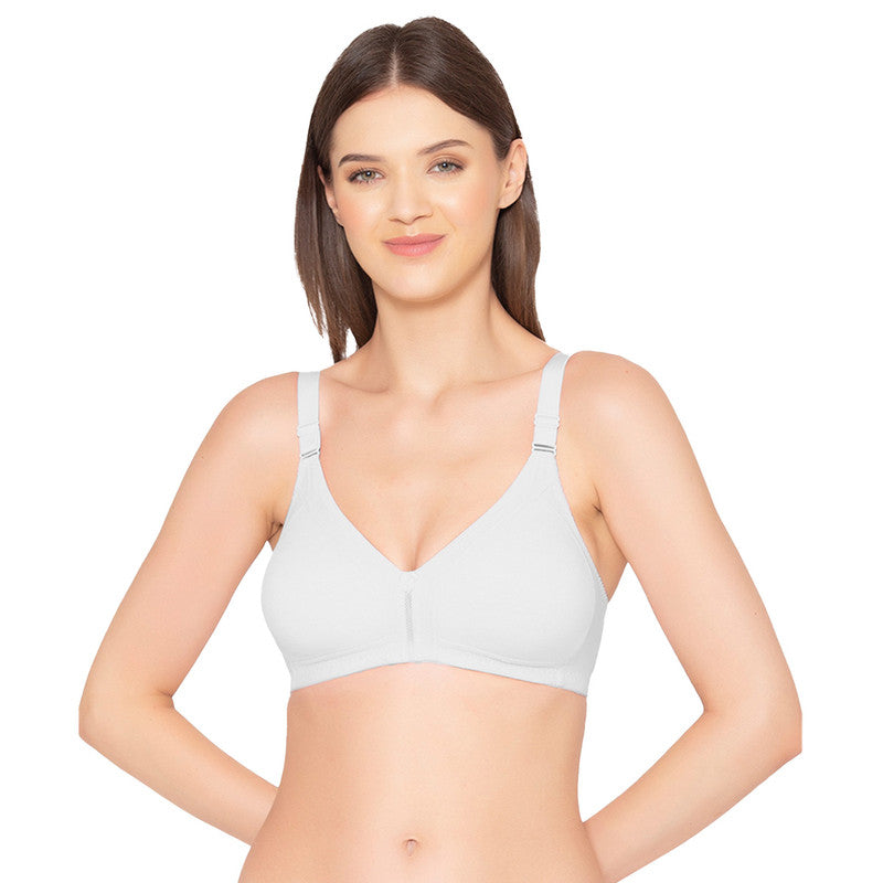 Groversons Paris Beauty Women's Full Coverage and Non- Padded Supima Cotton spacer and Minimiser Bra (COMB08-PINK & WHITE)