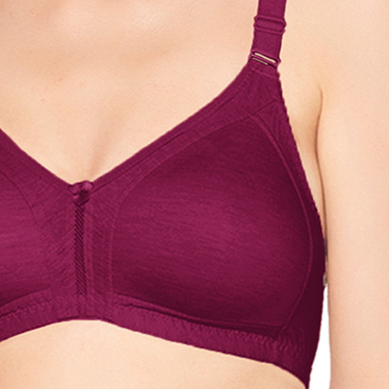 Groversons Paris Beauty Women's Full Coverage and Non- Padded Supima Cotton spacer and Minimiser Bra (COMB08-WINE)