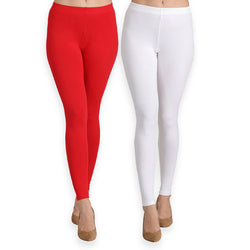 Groversons Paris Beauty Women's Pack of 2 Regular Leggings (Ankle-C05-C06)