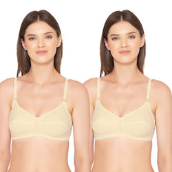 Groversons Paris Beauty Women's Poly Cotton bra ,Non-Padded-Non-Wired Full coverage bra (COMB23-SKIN)