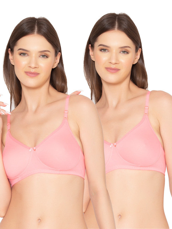 Women’s Pack of 2 seamless Non-Padded, Non-Wired Bra (COMB09-STRAWBERRY)