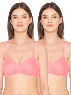 Women’s Pack of 2 seamless Non-Padded, Non-Wired Bra (COMB10-STRAWBERRY)