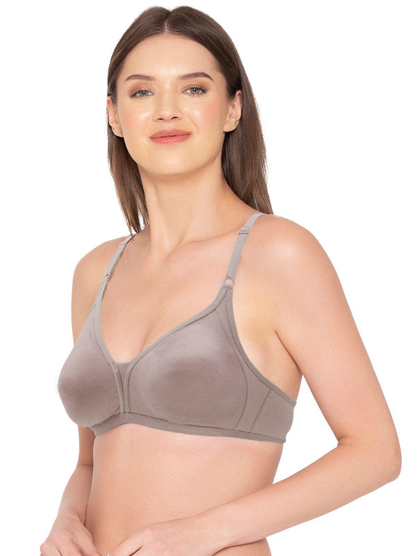 Groversons Paris Beauty Women's Pack of 2 Non-Padded, Non-Wired, Multiway, T-Shirt Bra , Moulded Bra (COMB35-IRISH CREAM & SHADOW GREY)